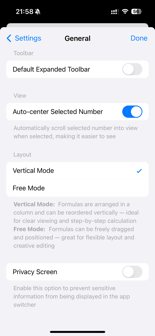 General settings